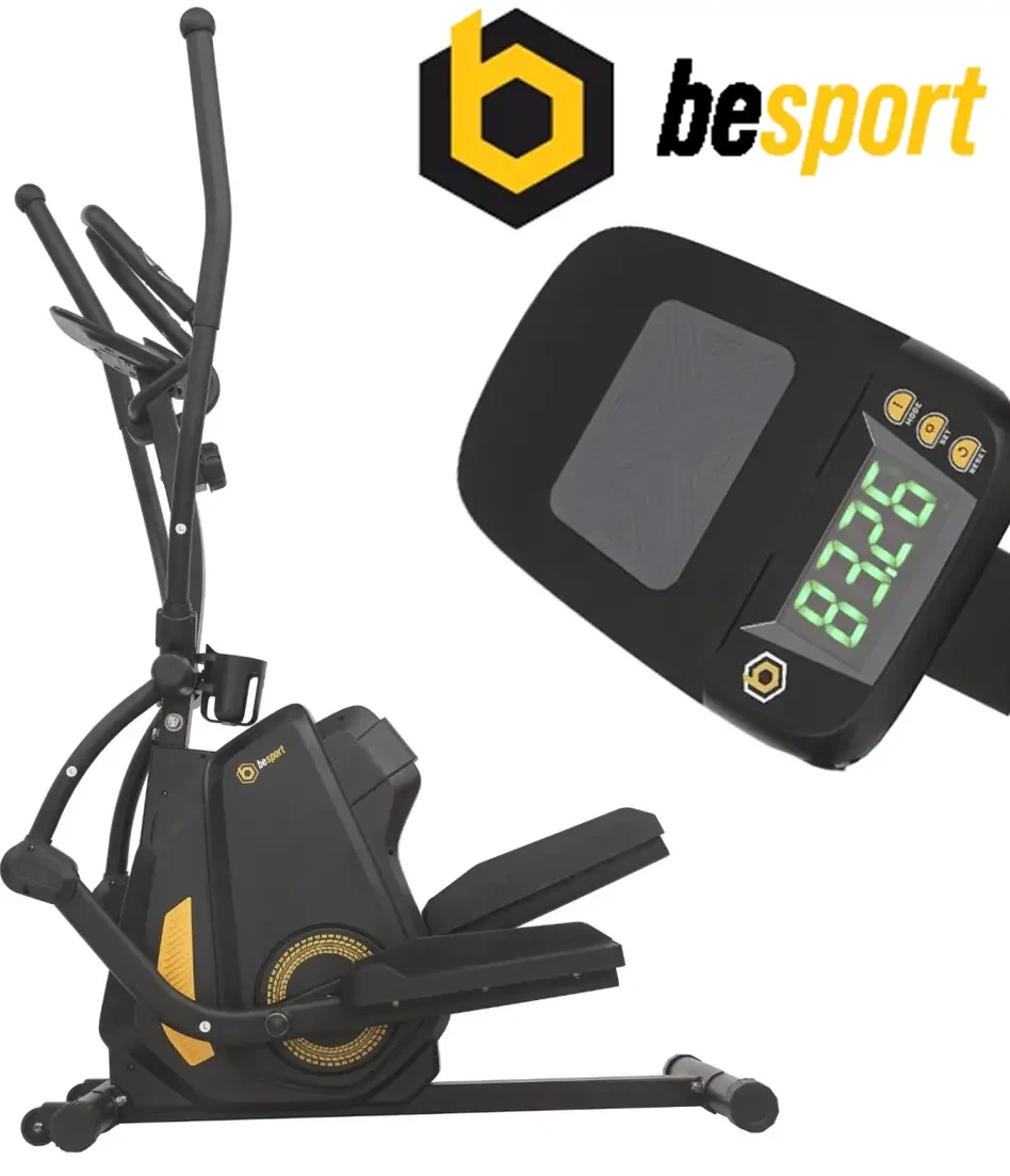 Гібридний орбітрек/степер Besport BS-1104 TopHill. Магнітний. Чорно-жовтий. До 130 кг.. Для похудання