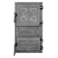 Дверцята для печі без скла "Вишиванка" 265x480 мм чавунні для печі та кухні