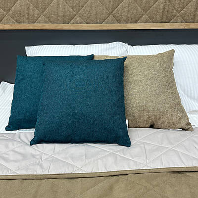 Подушка (40x40х12 см) декоративна Decorator Мальмо, колір лазурний (84-088)