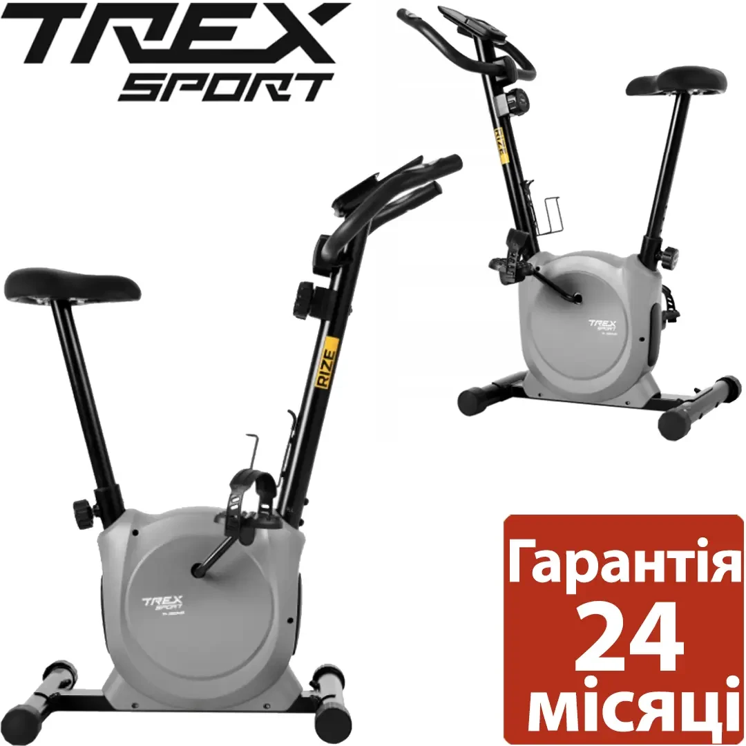 Велотренажер TX-350MB RIZE До 120 кг. Магнітний, сірий. З монітором