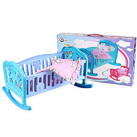Ліжечко для ляльок Technok Toys (подушка, простирадло, ковдра) 4524