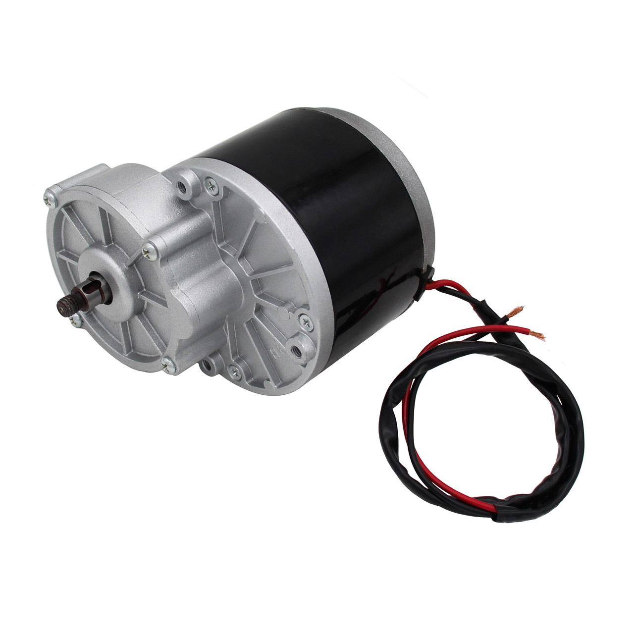 Електричний колекторний двигун MY1016Z 24V 250W з редуктором, без ніжок, короткий вал