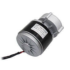 Електричний колекторний двигун з редуктором MY1016Z, електродвигун 24V 250W без ніжок, короткий вал, із зіркою на 9 зубів, фото 3