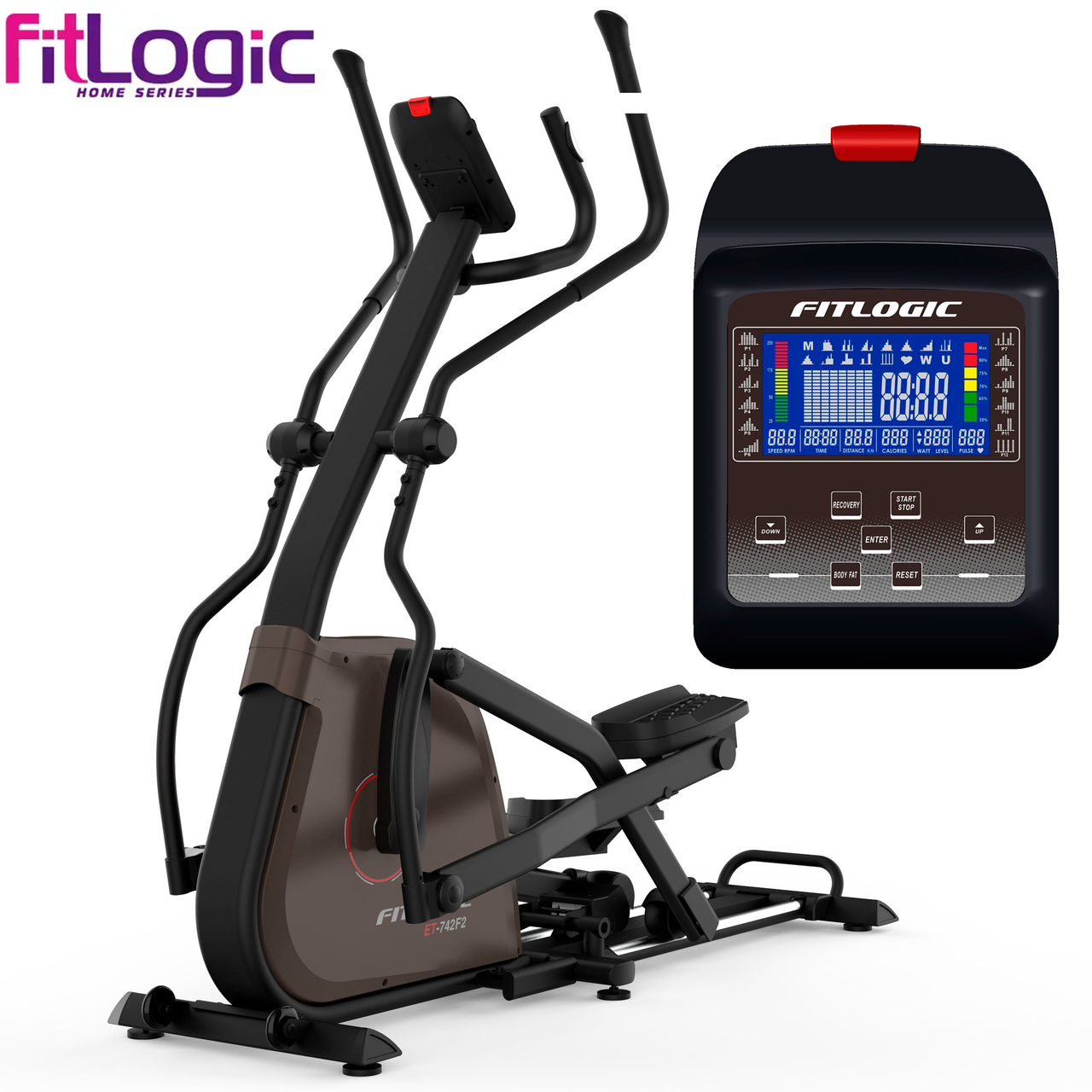 Електромагнітний орбітрек Fitlogic ET-742F2 До 150 кг. Маховік 9 кг. Крок 51 см.. Для похудання