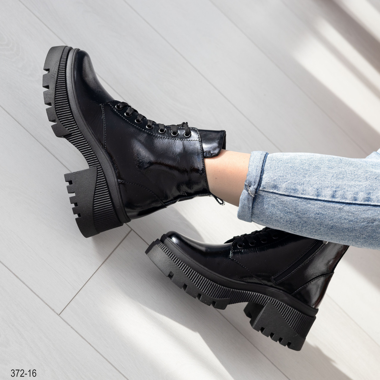 Зимові черевики з натуральної шкіри наплак, фото 1