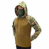 Тактична флісова кофта койот з капюшоном Армійська тепла флісова кофта з принтом ЗСУ, фото 4