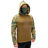 Тактична флісова кофта койот з капюшоном Армійська тепла флісова кофта з принтом ЗСУ, фото 5