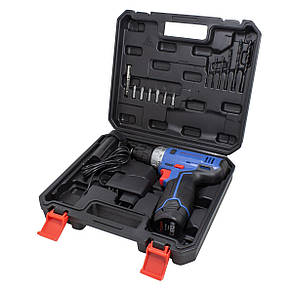 Шуруповерт акумуляторний 12V,1.3Ah патрон 0,8-10мм(2 шт Li-ion, індикатор зарядки .свердло 1.5,2,3,4 RF-BT-CD11-A1 12V, фото 1