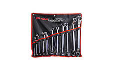 Набір ключів накидних на 75грд. 11пр.(6x7,8x10,10x11,12x13,14x15,16x17,18x19,21x23,22x24,27x30, 32x3 P-5118P, фото 2