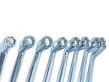 Набір ключів накидних на 75грд. 11пр.(6x7,8x10,10x11,12x13,14x15,16x17,18x19,21x23,22x24,27x30, 32x3 P-5118P, фото 4