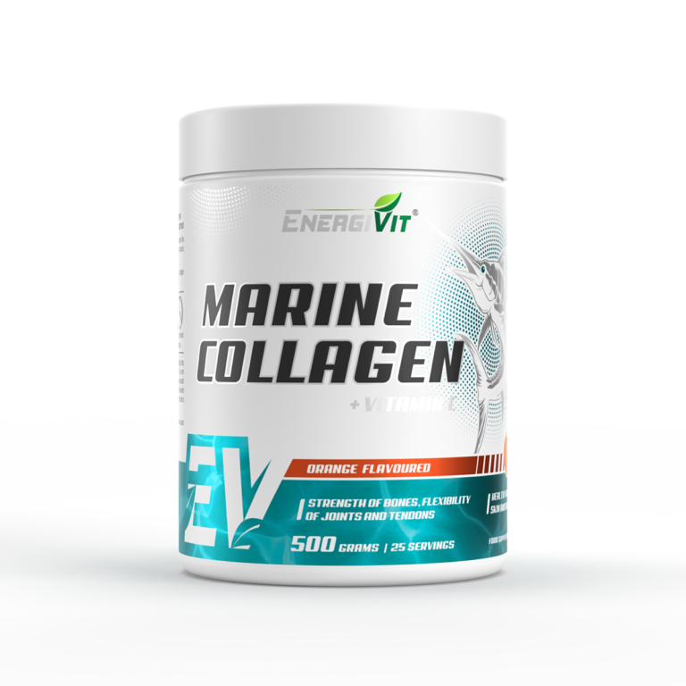 Біодобавка EnergiVit Marine Collagen + Vitamin C 500 g Апельсин