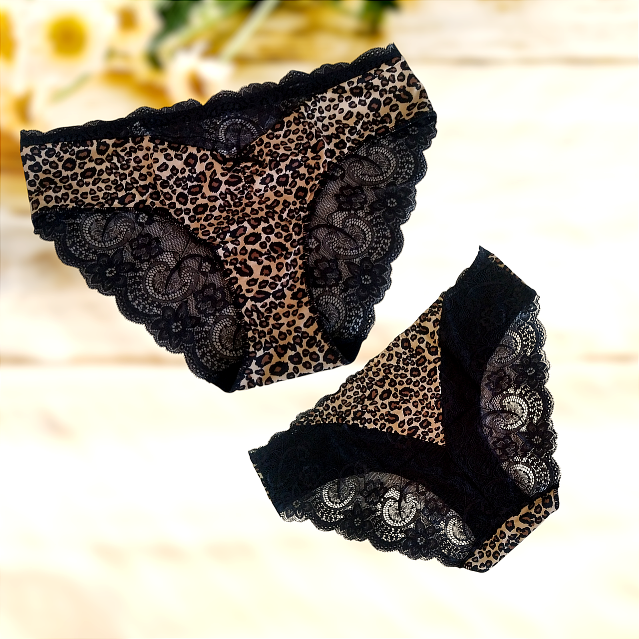 Труси жіночі Acousma з мереживом тигрові1 шт і Розміри L XL XXL, фото 1