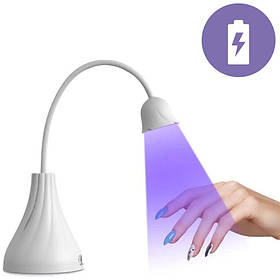Настільна гнучка лампа Led 16 для сушіння гель лаку (верхніх форм, гелевих тіпс, декору) на акумуляторі, 18 Вт.