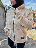 Куртка кофта тедді на блискавці з капюшоном демісезонна без підкладки, розмір 40/42, 42/44, 46/48, 50/52, 54/56, фото 3