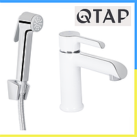 Змішувачі з гігієнічним душем Qtap Grand Латунний Змішувач для біде Кран на умивальник з лійкою біде