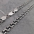 Жирна! Срібний чоловічий ланцюжок бісмарк цепочка 70 см (ширина 7 мм), фото 7