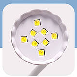 Настільна гнучка лампа Led 18 для сушіння гель лаку (верхніх форм, гелевих тіпс, декору) на акумуляторі, 20 Вт., фото 3