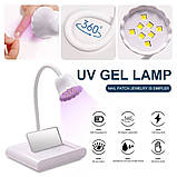 Настільна гнучка лампа Led 18 для сушіння гель лаку (верхніх форм, гелевих тіпс, декору) на акумуляторі, 20 Вт., фото 5