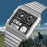 Тактичний сталевий наручний кварцовий годинник з металевим ремінцем з японським механізмом, фото 4