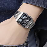 Тактичний сталевий наручний кварцовий годинник з металевим ремінцем з японським механізмом, фото 5