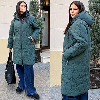 Жіноче зимове пальто на силіконі
