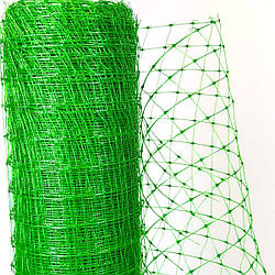 Сітка пташка Клевер Зелений 1 м х 50 м Комірка 30х35 мм Садова сітка для огірків Пластикова сітка для птахів
