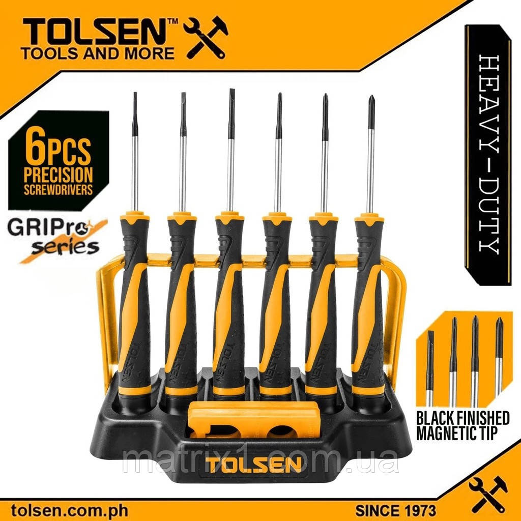Набір викруток для точних робіт 8 предметів SL1,5;2,0;2,5 PH000;00; 50 мм Tolsen 20193