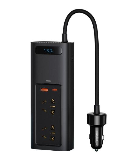 Автомобільний перетворювач Baseus 150W (220V CN/EU) Чорний (CRNBQ-A01)