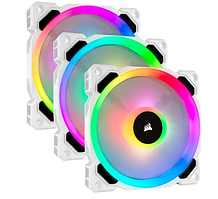 Комплект Кулерів для ПК з підсвічуванням RGB Corsair LL120 White Triple Pack 120мм (CO-9050092-WW)