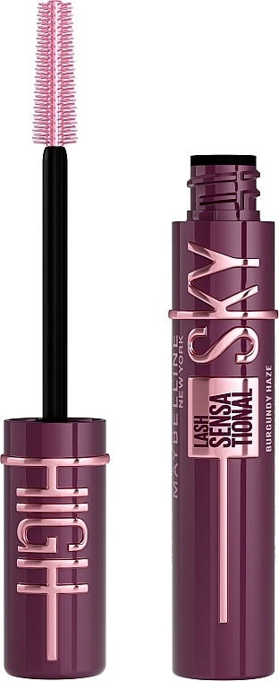 Туш для вій Maybelline Lash Sensational Sky High Burgundy, бордова (7,2мл.)