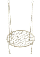 Підвісне крісло садове 80 см плетене FUNFIT Кремове (2605)