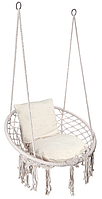 Підвісне крісло садове 80 см плетена з подушками TOGO Cream (5902340320792)