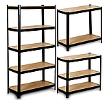 Стелаж для дому та гаража FunFit 180x90x40 см, 175кг/полиця, 5 полиць Black (3265), фото 5