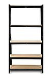 Стелаж для дому та гаража FunFit 180x90x40 см, 175кг/полиця, 5 полиць Black (3265), фото 6