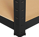 Стелаж для дому та гаража FunFit 180x90x40 см, 175кг/полиця, 5 полиць Black (3265), фото 8