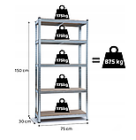 Стелаж для дому та гаража FunFit 150x75x30 см (3266), фото 9