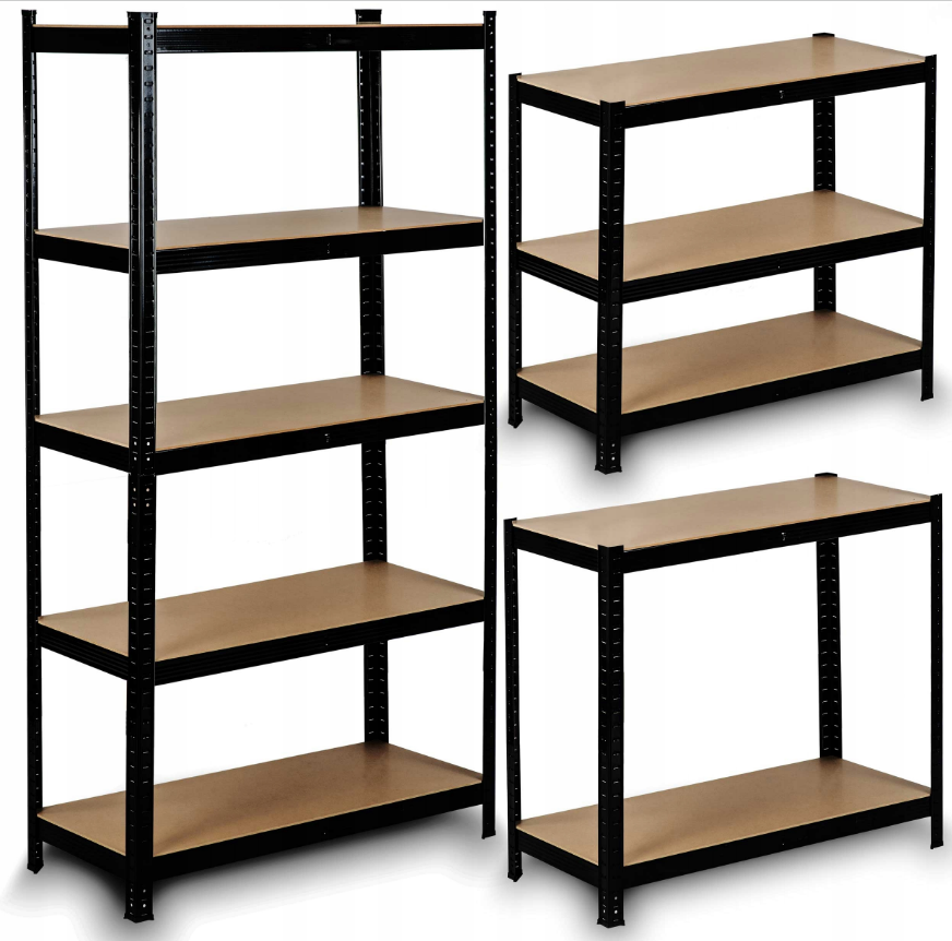 Стелаж для дому та гаража Humberg 180x90x40 см, 265кг/полиця, 5 полиць Black HR-813 (4813)
