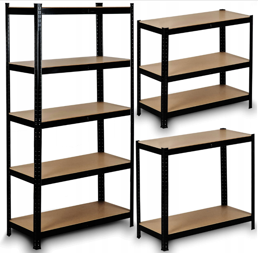 Стелаж для дому та гаража Humberg 150x75x30 см, 150кг/полиця, 5 полиць Black HR-811 (4811)