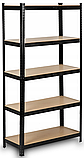 Стелаж для дому та гаража Humberg 150x75x30 см, 150кг/полиця, 5 полиць Black HR-811 (4811), фото 3