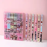 Набір ручок пиши-стирай Blackpink Блек Пінк кейпоп kpop 12 штук синій колір