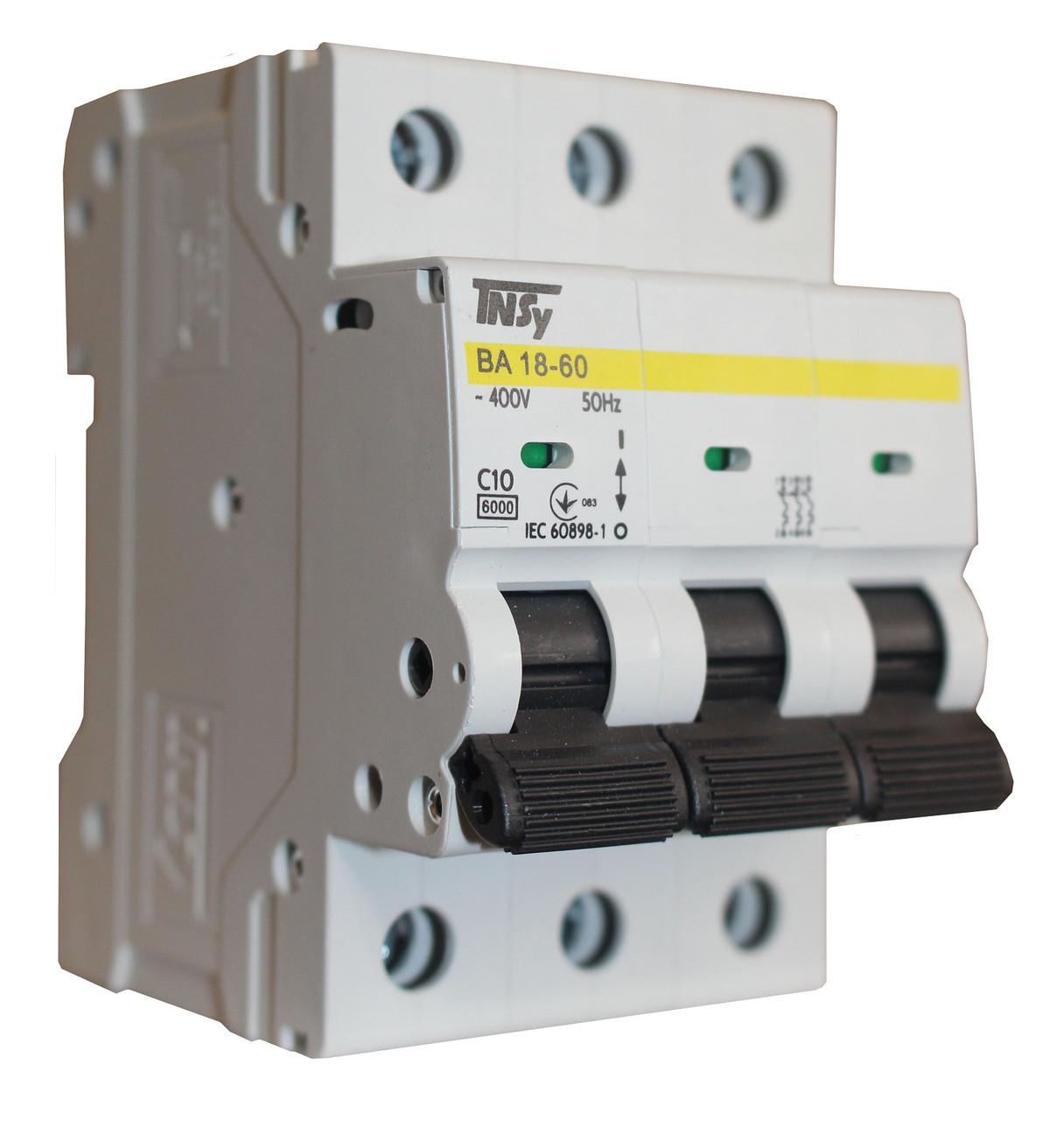 Модульний автоматичний вимикач ВА18-60 3Р 10А 6кА х-ка C, фото 1