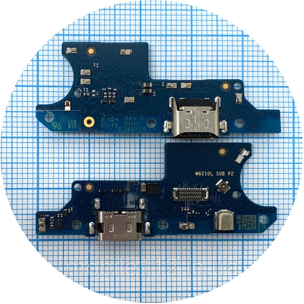 Шлейф Motorola Moto E7 Power, Moto E7i з роз'ємом зарядки та мікрофоном - нижня плата (оригінал Китай), фото 1