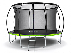 Великий дитячий Батут 374 см із захисною сіткою LEOBRO Pro 12FT GREEN