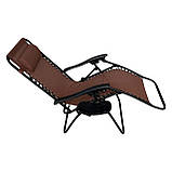 Розкладне крісло лежак для дому Zero Gravity LEOBRO Коричневий (HT-167A1 BROWN), фото 6