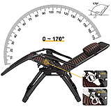Зручне крісло шезлонг Zero Gravity LEOBRO Коричневе 3D-тканина (ZGC-S04), фото 3