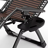 Зручне крісло шезлонг Zero Gravity LEOBRO Коричневе 3D-тканина (ZGC-S04), фото 4