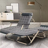 М'яка Розкладачка з подушкою LEOBRO Темна смужка (FCB-S01-PP), фото 2