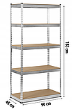Стелаж для дому та гаража Humberg 183 x 90 x 45 см, 265кг/полиця, 5 полиць HR-700 (570000), фото 3
