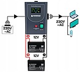 Гібридний інвертор із зарядкою Powermat 800 VA 12/230V 640W/800VA (PM-UPS-800MP), фото 8