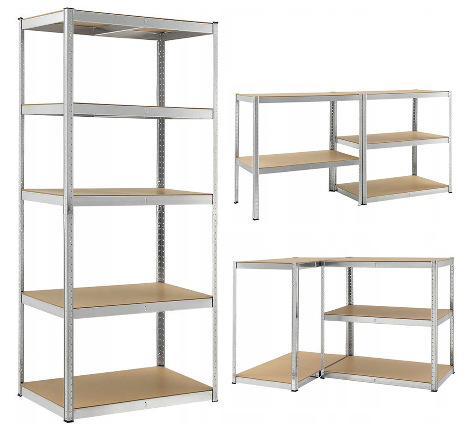 Стелаж для дому та гаража FunFit 180x90x40 см, 200кг/полиця, 5 полиць (3781)